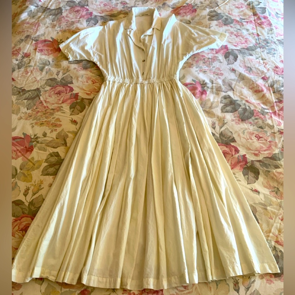 Black Crane Classy Dress - Cream, Medium